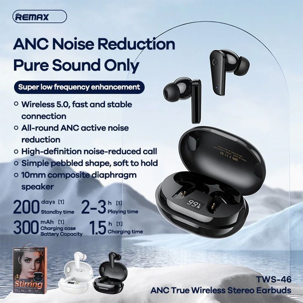Ακουστικά Bluetooth Remax TWS-46 με ANC Λευκό