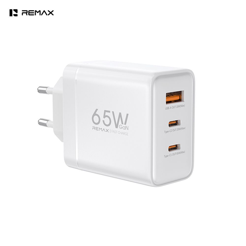 Φορτιστής REMAX Tigin Series Fast Charger CA-20(ACC65W) 65W με USB-A+2xUSB-C και Καλώδιο USB-C Λευκό