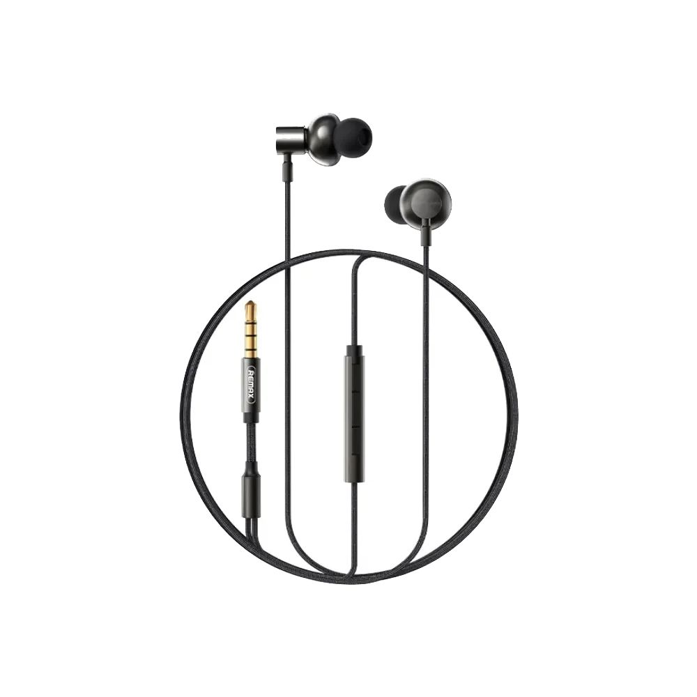 Ακουστικά REMAX Metal Braided Jack 3,5mm RM-730 Μαύρο