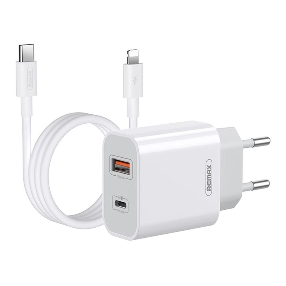 Φορτιστής REMAX Surie Series Fast Charge RP-U68 20W A+C με Καλώδιο USB-C σε Lightning Λευκό