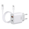 Φορτιστής REMAX Surie Series Fast Charge RP-U68 20W A+C με Καλώδιο USB-C σε Lightning Λευκό