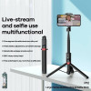 REMAX P12 Multifuctional Selfie Stick & Tripod Combo με Bluetooth Remote Controller Μαύρο