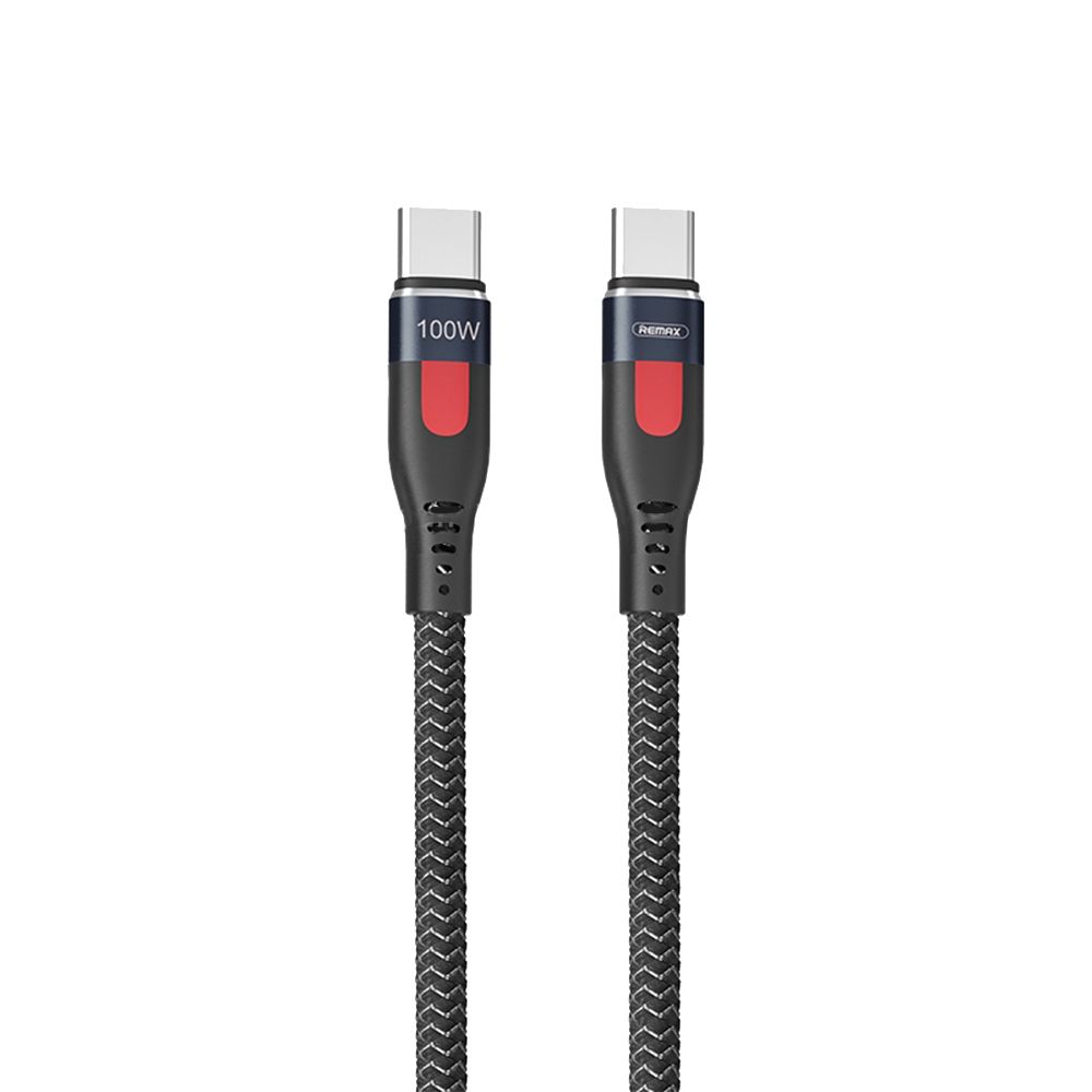Καλώδιο Remax RC-187c Lesu Pro Series Braided 100W|Fast Charge Type-C to Type-C 1m Μαύρο