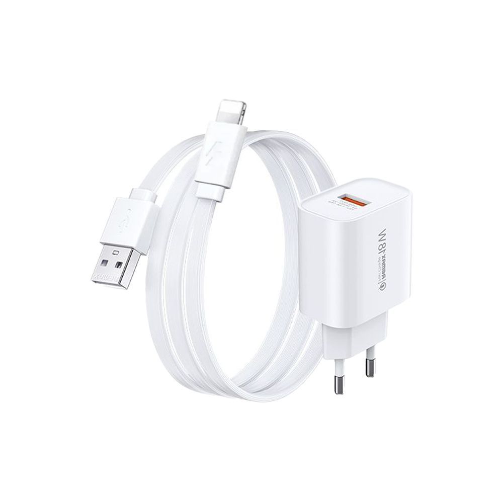 Φορτιστής REMAX Kiddy Series 18W RP-U119 Charger USB-A με Καλώδιο Lightning Λευκό