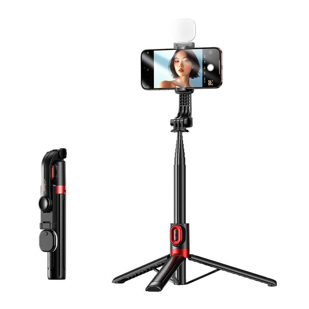 REMAX P60 Selfie Stick με Ενσωματωμένο Φως και Bluetooth Remote Controller Μαύρο