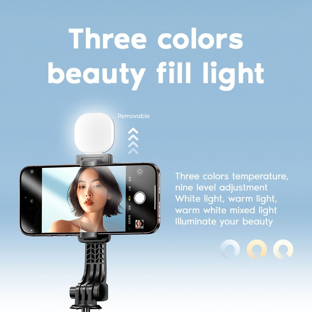 REMAX P60 Selfie Stick με Ενσωματωμένο Φως και Bluetooth Remote Controller Μαύρο
