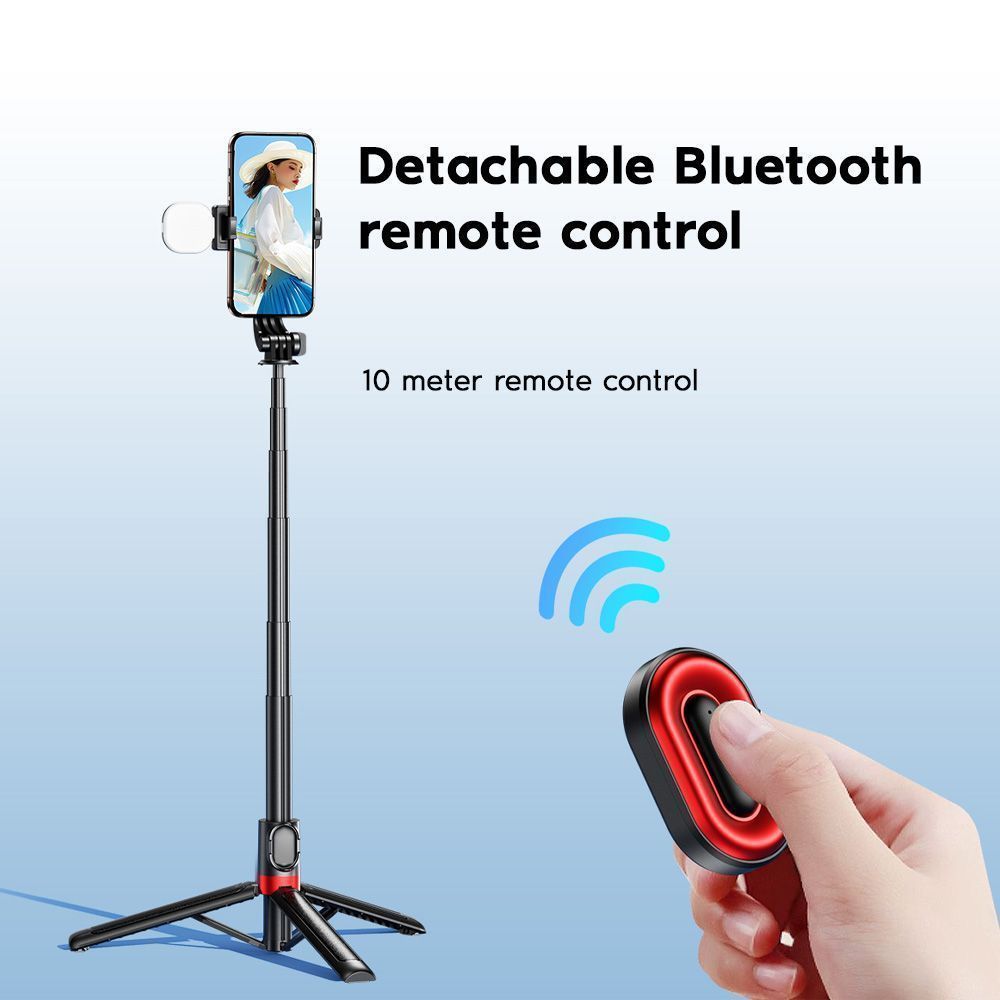 REMAX P60 Selfie Stick με Ενσωματωμένο Φως και Bluetooth Remote Controller Μαύρο