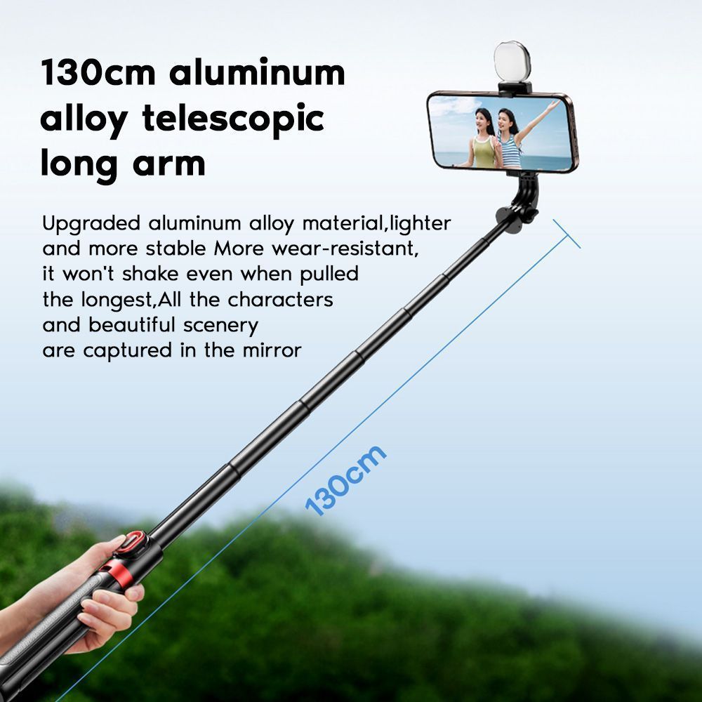 REMAX P60 Selfie Stick με Ενσωματωμένο Φως και Bluetooth Remote Controller Μαύρο
