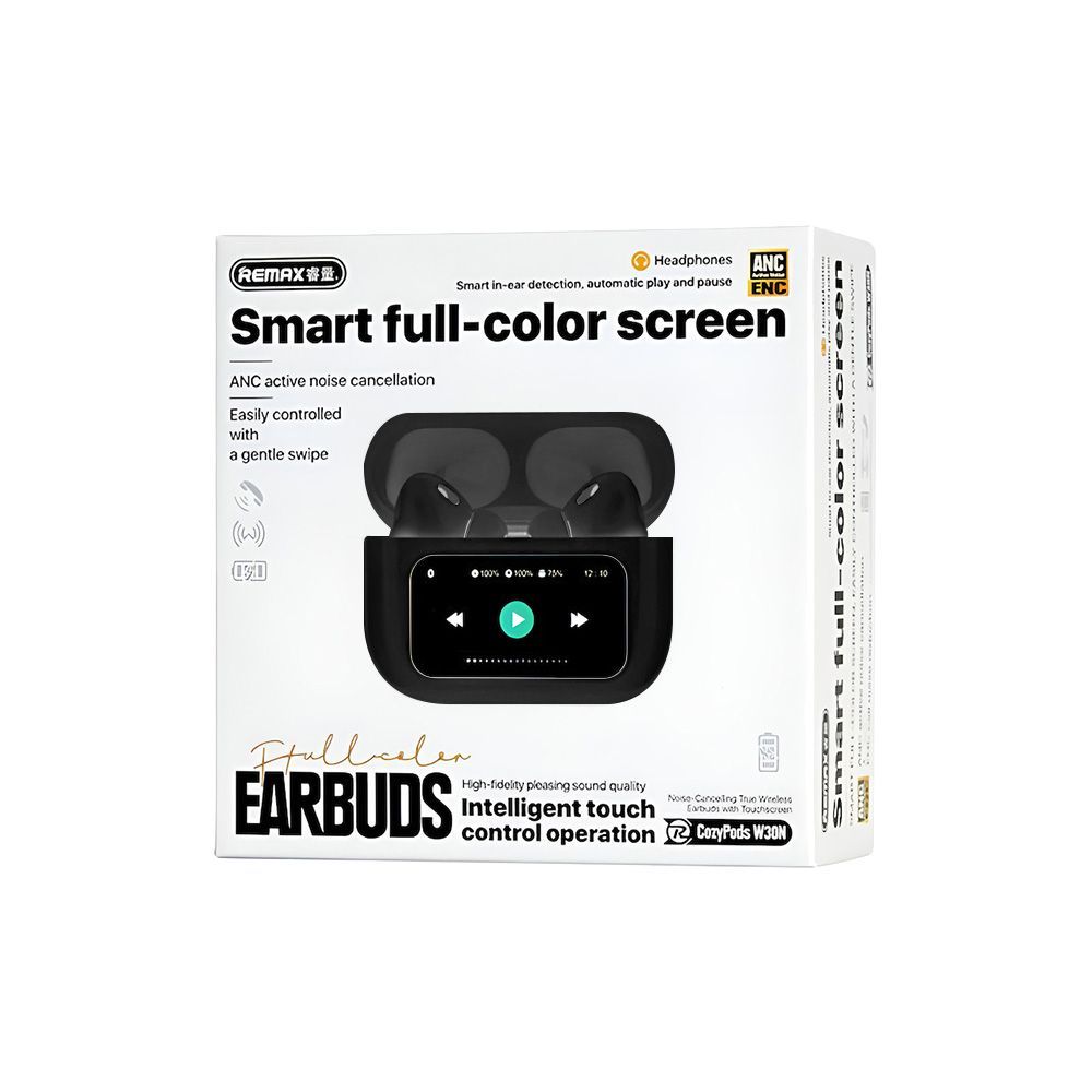 Ακουστικά Bluetooth Remax CozyPods W30N με ANC Μαύρο