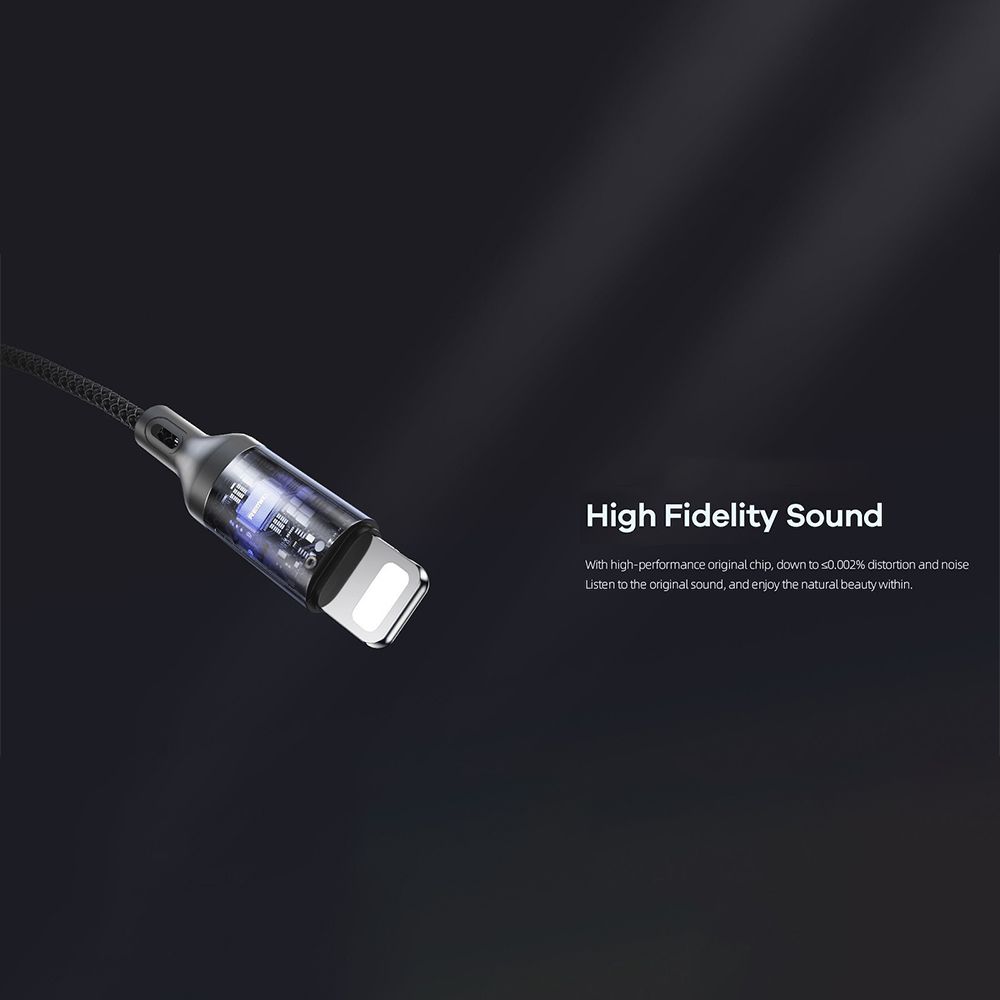 REMAX RL-LA13i Braided Μετατροπέας Lightning σε 3.5mm Jack Μαύρο