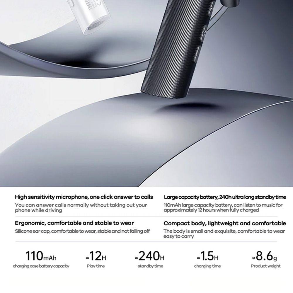 REMAX RB-T01 Wireless Single Ear Headset Λευκό