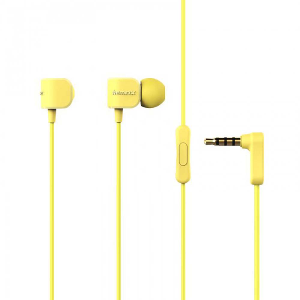 Ακουστικά REMAX earphones Jack 3,5mm RM-502 Κίτρινο