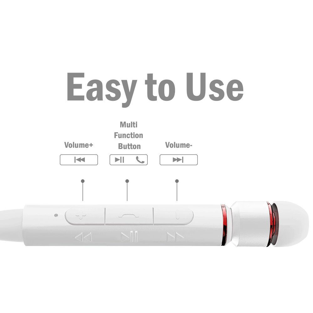 REMAX RB-S6 In-ear Bluetooth Handsfree Ακουστικά με Αντοχή στον Ιδρώτα Λευκό