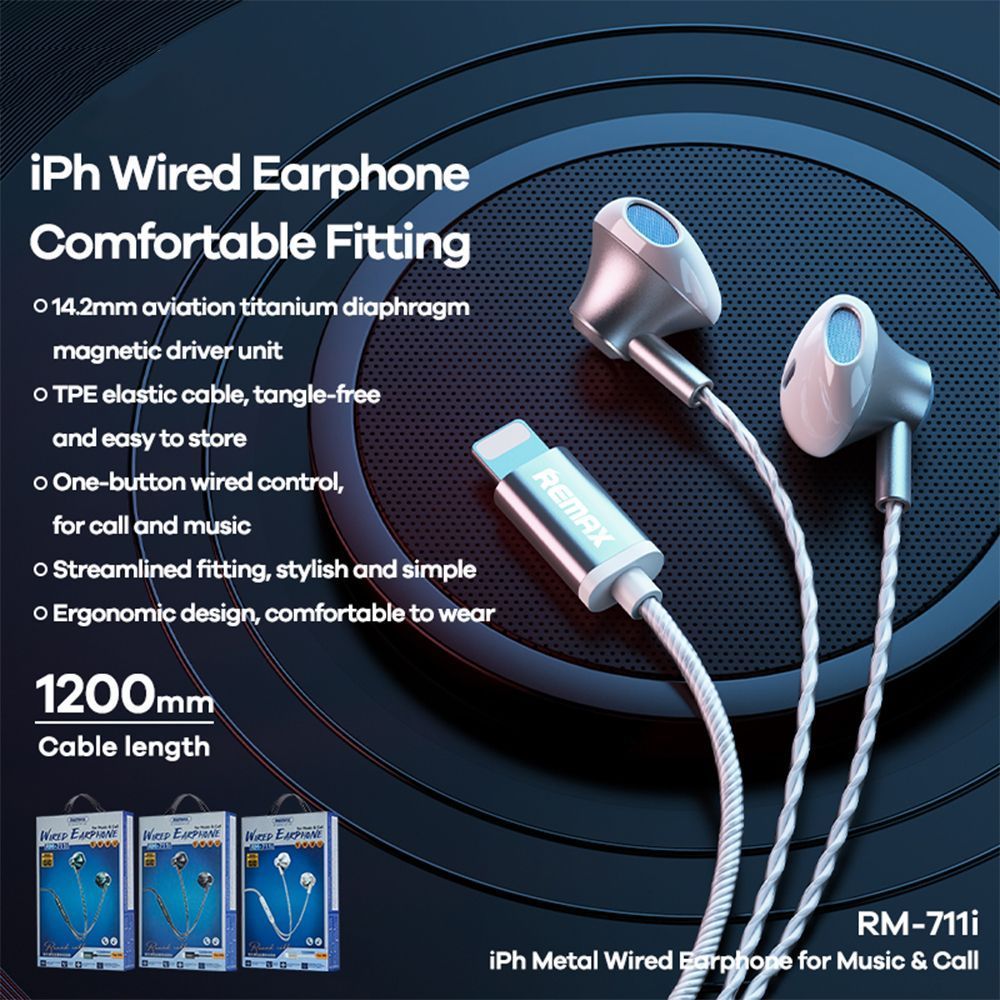 Ακουστικά Remax Lightning RM-711i Ασημί