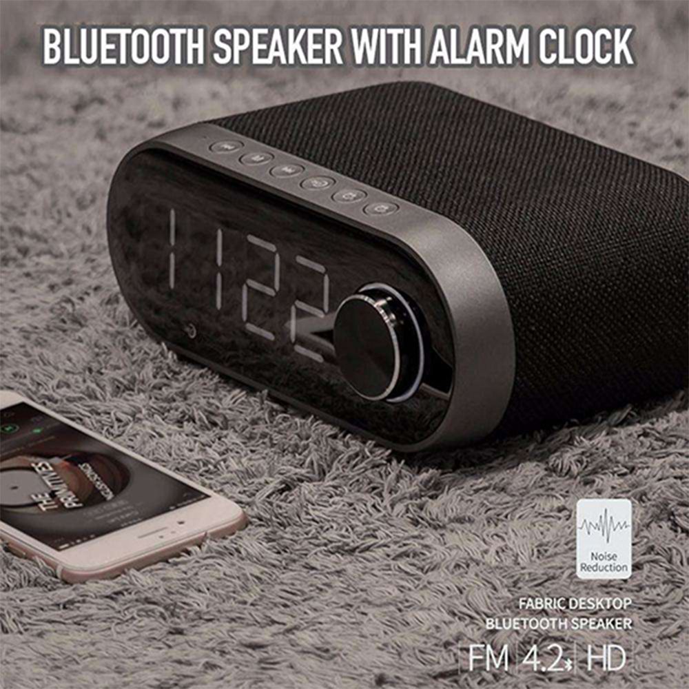 REMAX Portable Bluetooth Speaker Clock with alarm Μαύρο