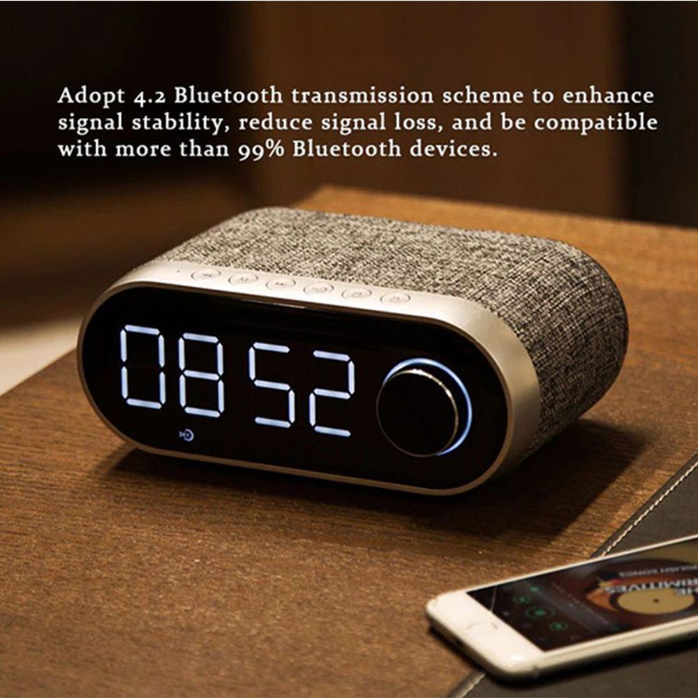 REMAX Portable Bluetooth Speaker Clock with alarm Ασημί