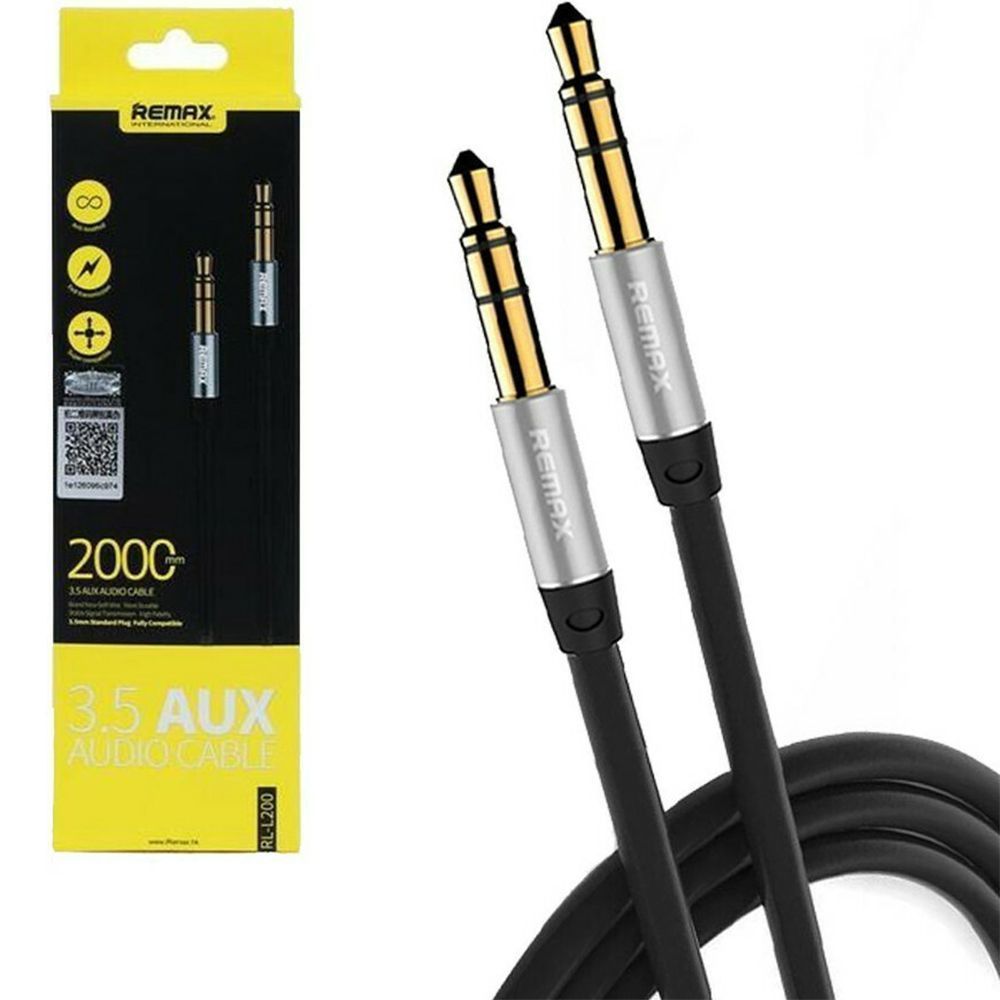 Remax RL-L200 Καλώδιο AUX 3.5mm male - 3.5mm male Μαύρο