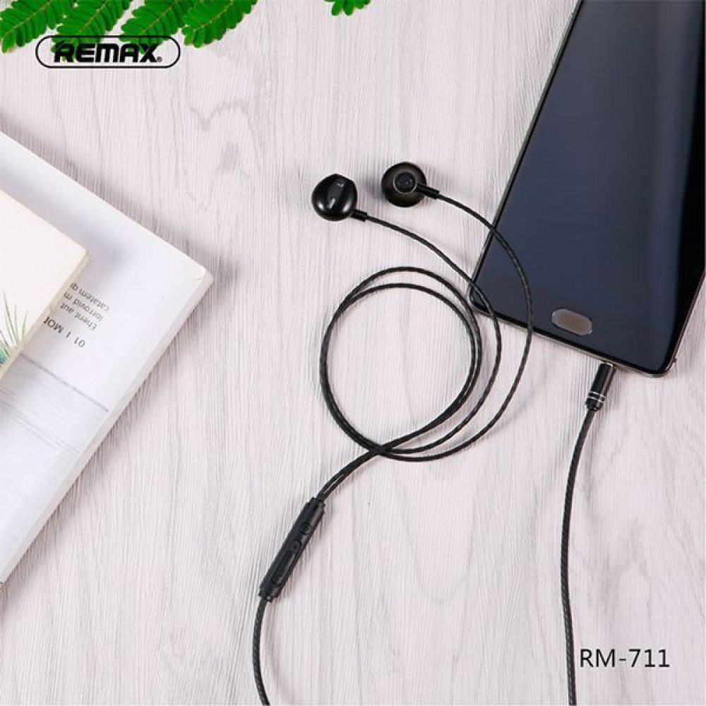 Ακουστικά REMAX Jack 3,5mm RM-711 Μαύρο