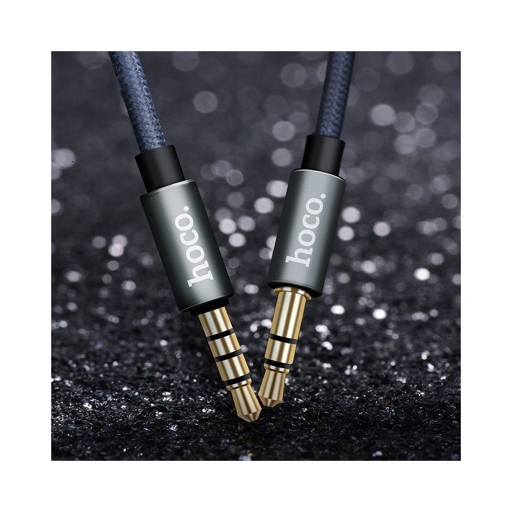 Καλώδιο AUX 3,5mm σε 3,5mm με μικρόφωνο Hoco Noble 1m Μαύρο