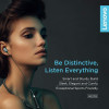 Lenovo Wireless Sports Earphone HE08 Μαύρο