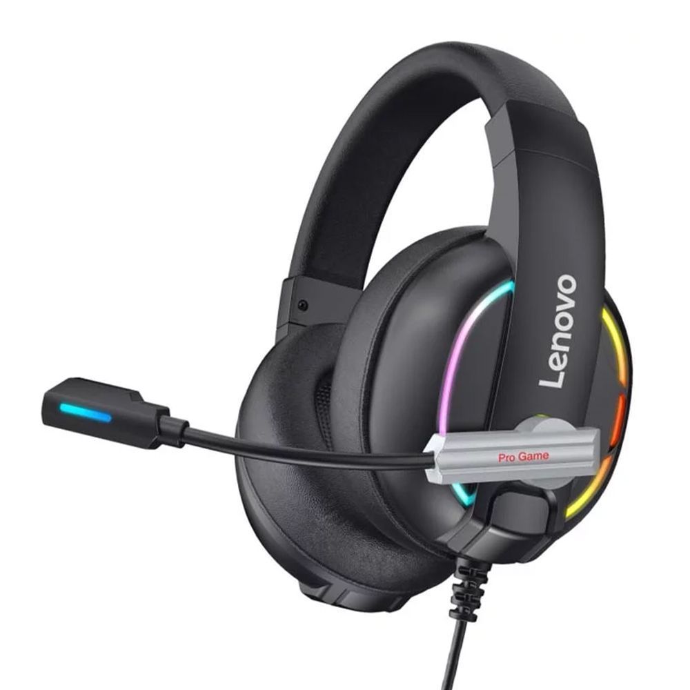 Lenovo HU75 Gaming Headset Over-Ear RGB με Μικρόφωνο Μαύρο