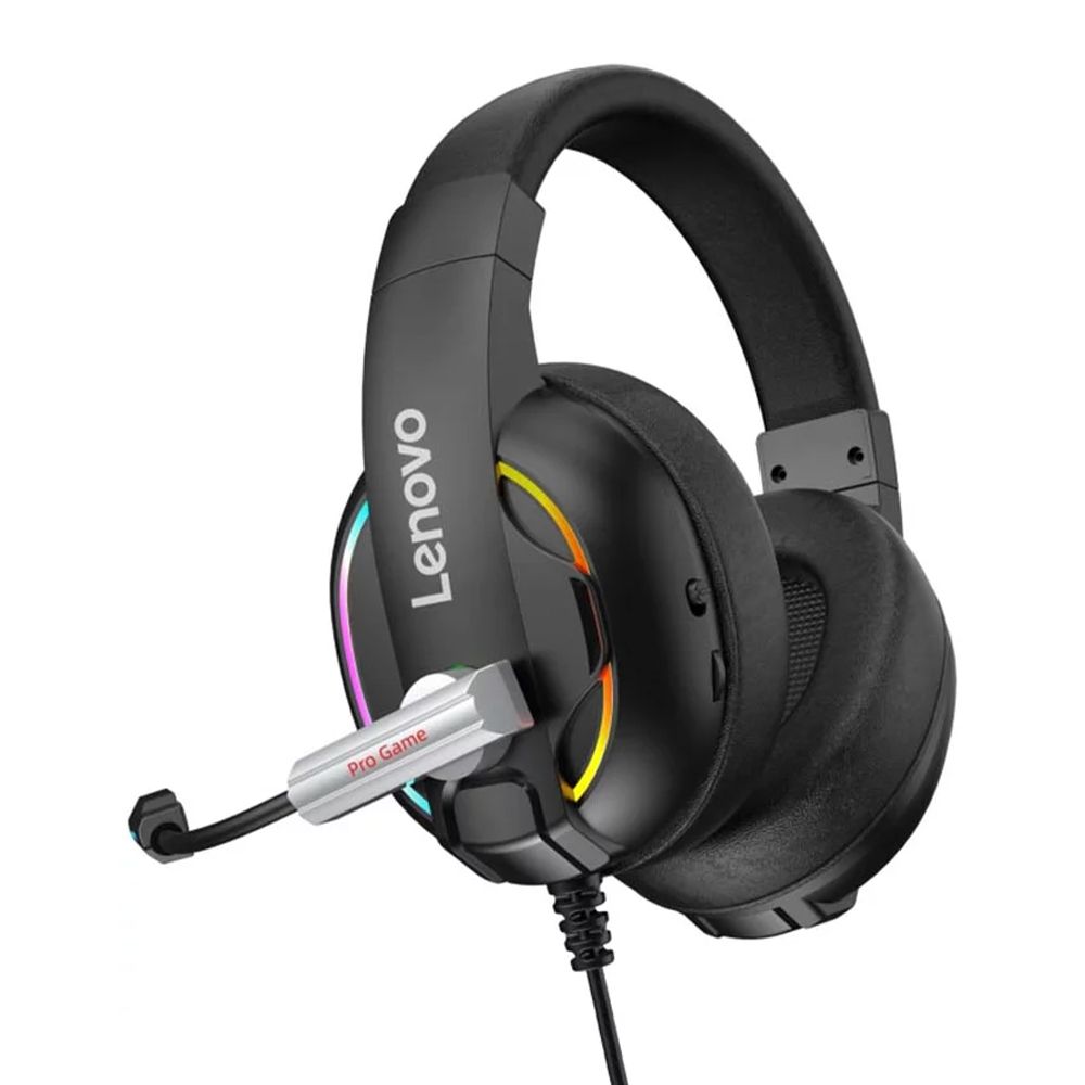 Lenovo HU75 Gaming Headset Over-Ear RGB με Μικρόφωνο Μαύρο