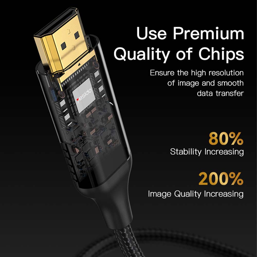 Καλώδιο HDMI Yesido HM11 1.8m HDMI 2.1 8K/60Hz 48Gbps Μαύρο