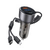 Φορτιστής Αυτοκινήτου Yesido Y58 USB-A + USB-C 60W με ενσωματωμένα καλώδια Type-C & Lightning και LED ένδειξη τάσης Μαύρο