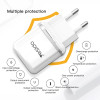 Φορτιστής Yesido YC26 2x USB-A 2.4A με καλώδιο Micro-USB Λευκό