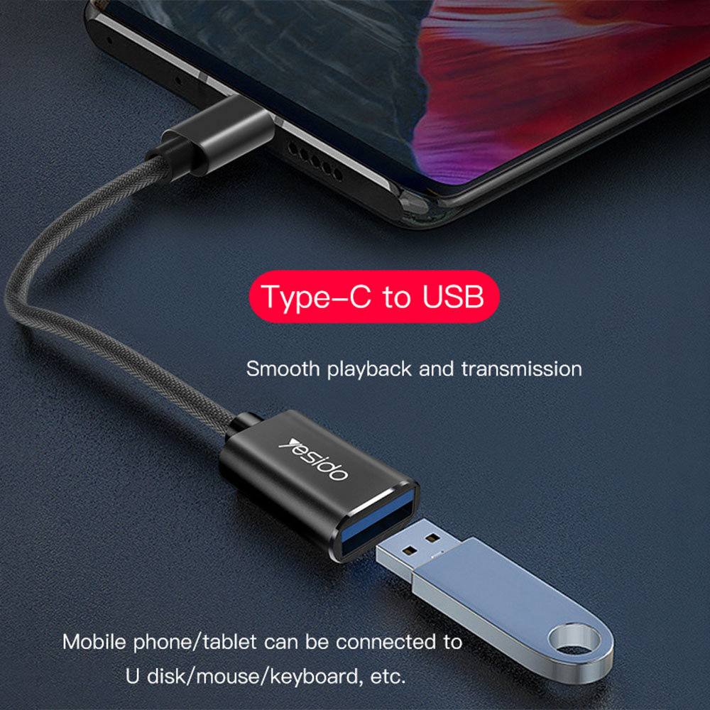 Αντάπτορας OTG Yesido GS01 Type-C σε USB-A Μαύρο