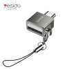 Αντάπτορας OTG Yesido GS08 Type-C σε USB-A Μαύρο