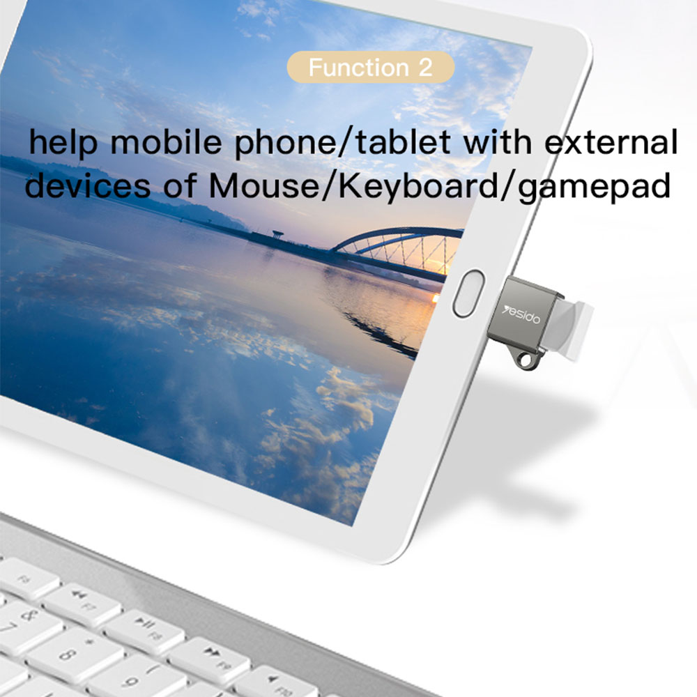 Αντάπτορας OTG Yesido GS08 Type-C σε USB-A Μαύρο