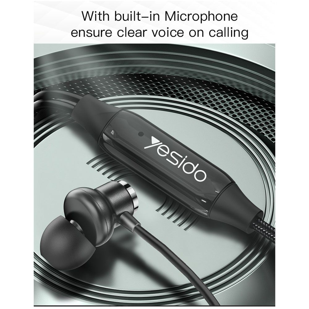Ακουστικά Yesido Stereo Earphone YH31 Jack 3,5mm Μαύρο