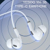 Ακουστικά Yesido Heavy Bass YH35 Type-C Λευκό