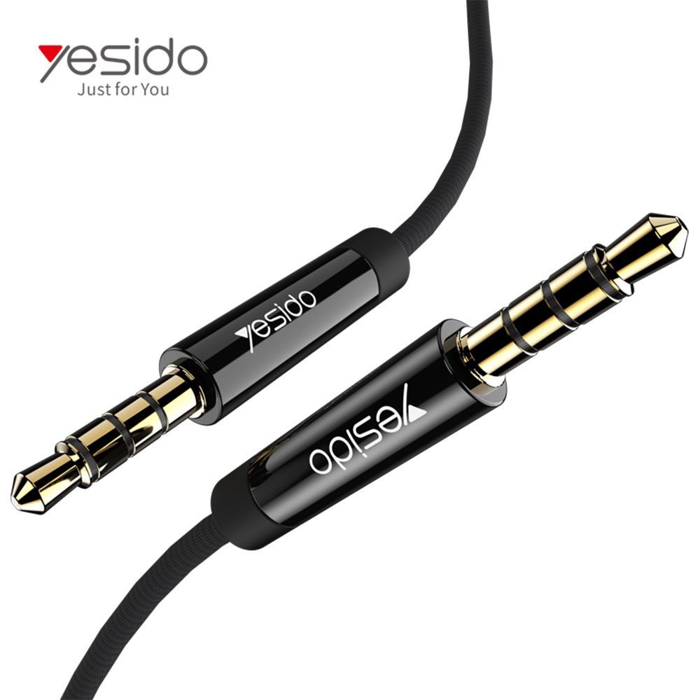 Yesido YAU14 Καλώδιο AUX Nylon Braided 3.5mm male - 3.5mm male 1m Μαύρο