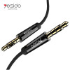 Yesido YAU15 Καλώδιο AUX Nylon Braided 3.5mm male - 3.5mm male 2m Μαύρο