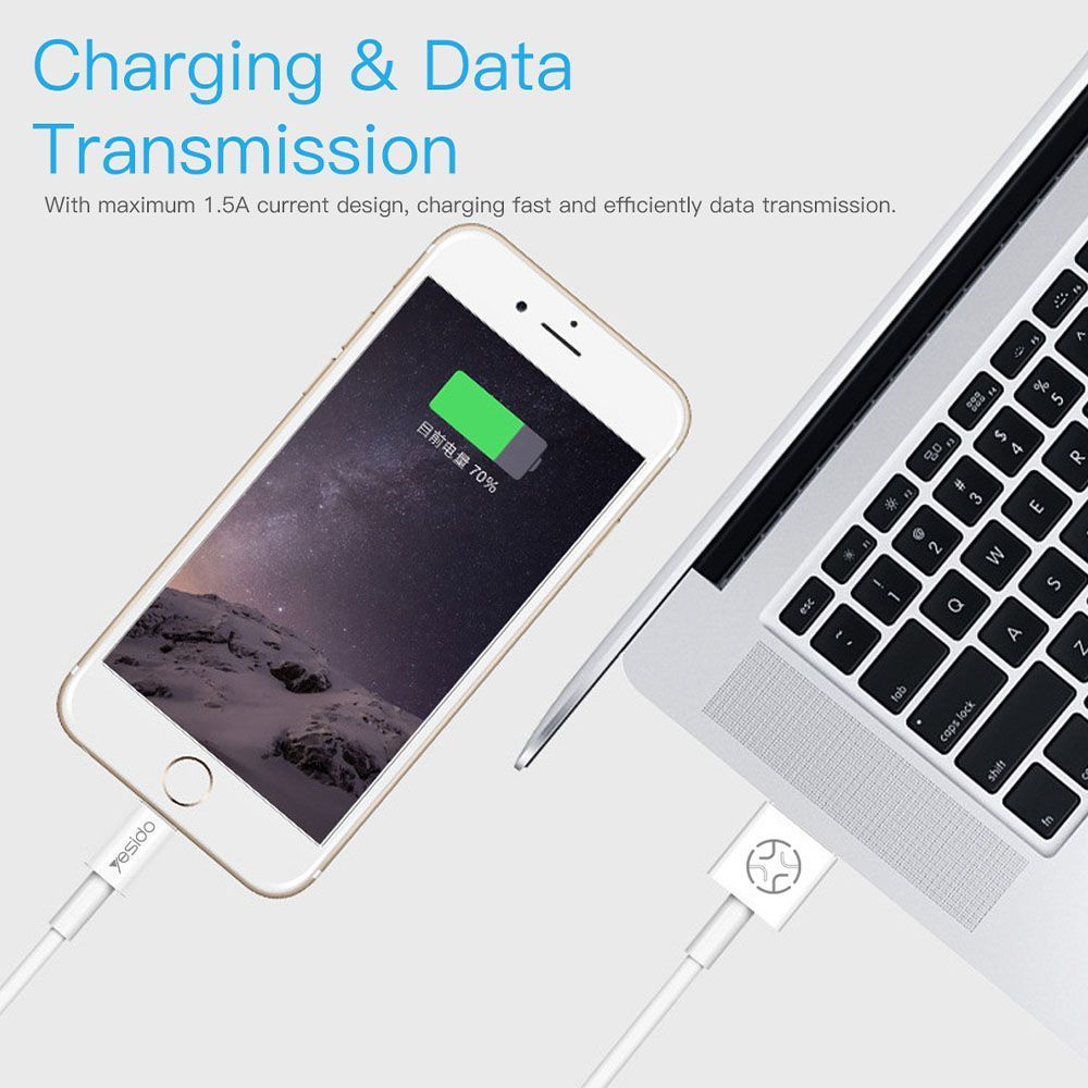 Καλώδιο Yesido CA22 USB-A σε Type-C 18W 1.2m Λευκό