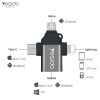 Αντάπτορας Yesido GS15 3-in-1 Lightning/Micro USB/Type-C σε USB Γκρι