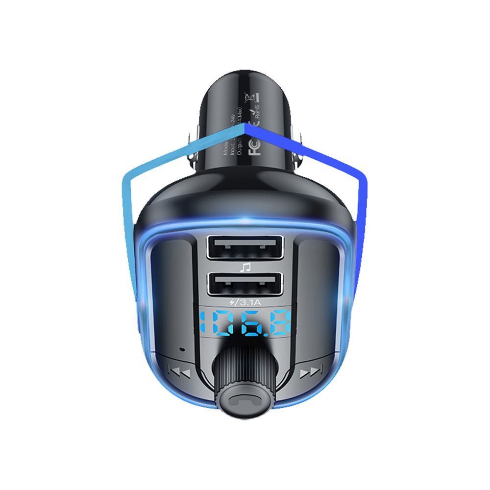 FM Transmitter Yesido Y44 Bluetooth με Φορτιστή Αυτοκινήτου 2xUSB-A Μαύρο