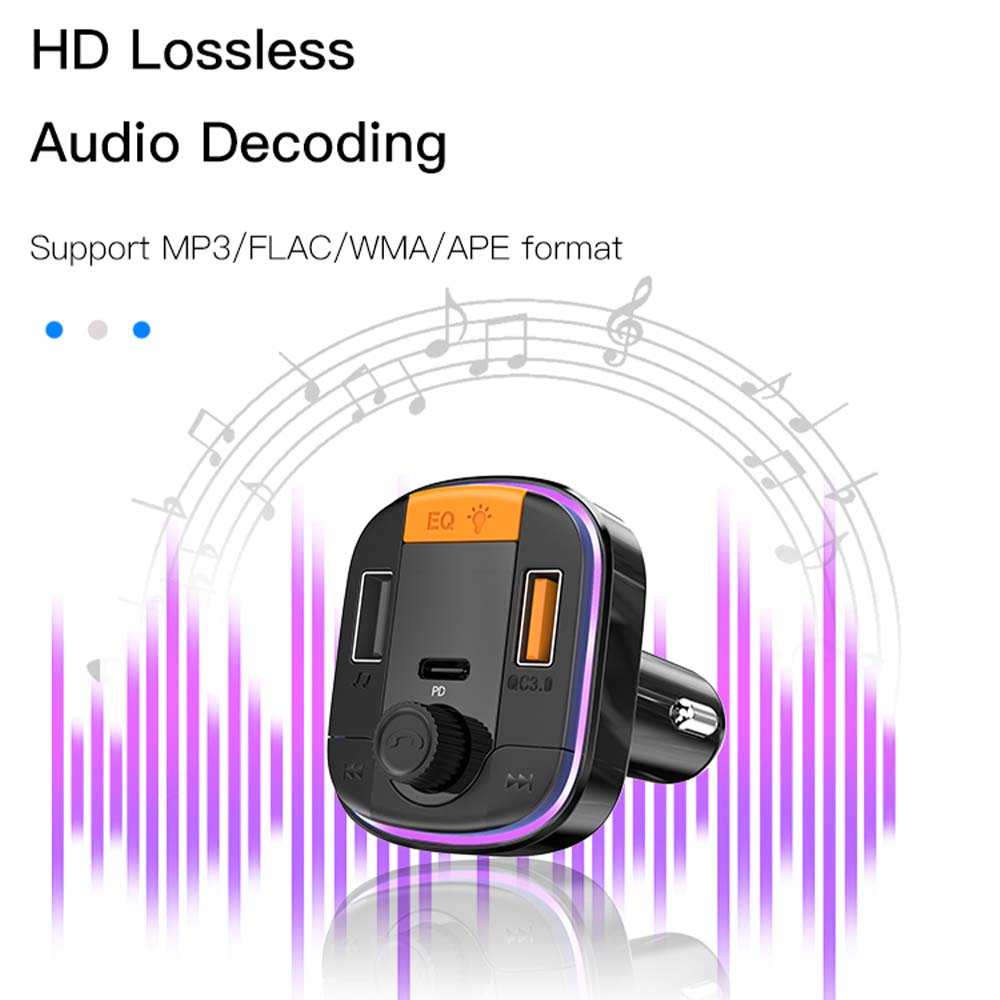 FM Transmitter Yesido Y45 Bluetooth με Φορτιστή Αυτοκινήτου 43W USB-A + USB-C Μαύρο
