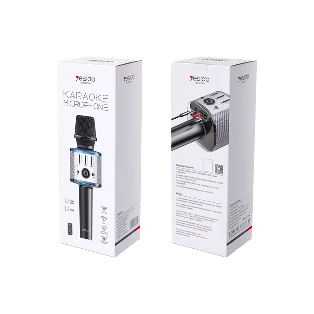 Μικρόφωνο Bluetooth Karaoke με Ενσωματομένο Ηχείο Yesido KR10 Μαύρο