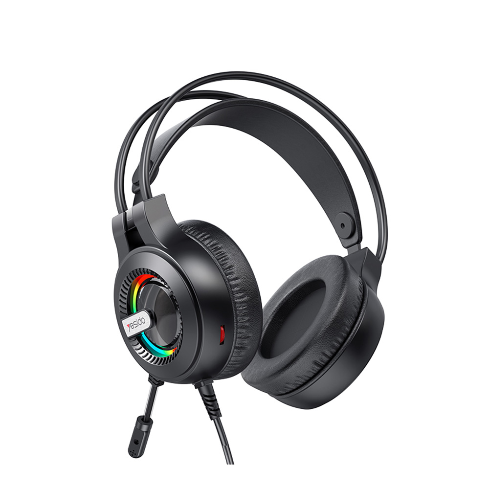 Pro Gaming Headset Yesido EK02 LED On Ear με σύνδεση USB & 2x3.5mm Μαύρο