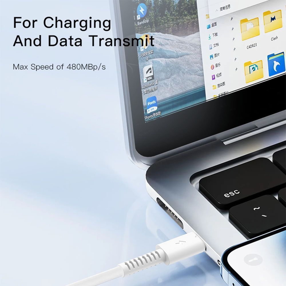 Καλώδιο Yesido CA153 Type-C σε Lightning 20W 1m Λευκό