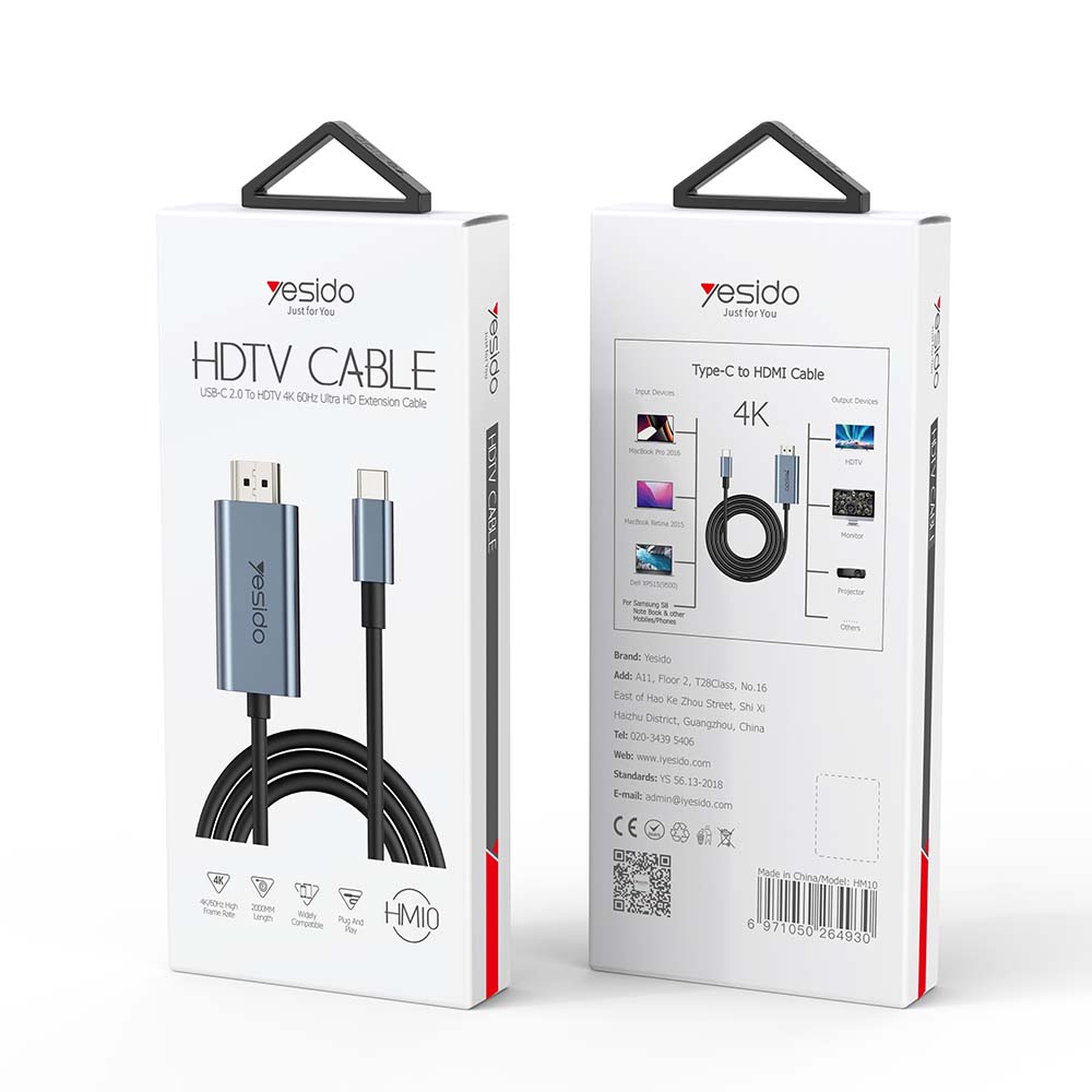 Καλώδιο Type-C σε HDMI Yesido HM10 2m 4K/60Hz Μπλέ