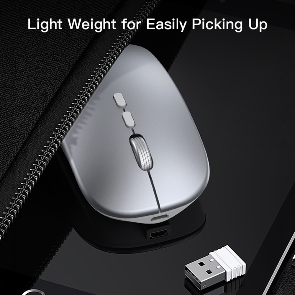 Ασύρματο Επαναφορτιζόμενο Ποντίκι Yesido KB15 2.4G Ασημί