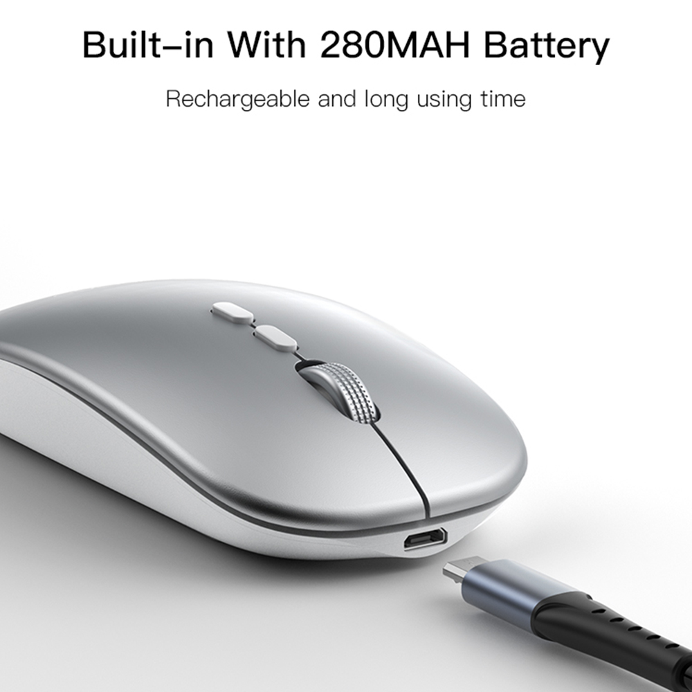 Ασύρματο Επαναφορτιζόμενο Ποντίκι Yesido KB15 2.4G Ασημί