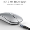Ασύρματο Επαναφορτιζόμενο Ποντίκι Yesido KB15 2.4G Ασημί
