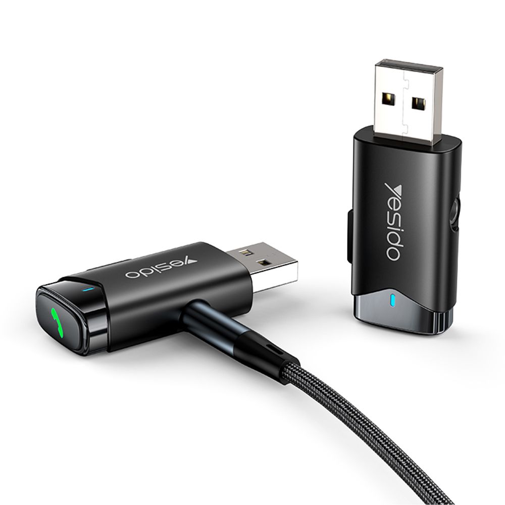 Yesido Αντάπτορας Bluetooth Αυτοκινήτου 5.0 USB σε AUX YAU40 Μαύρο