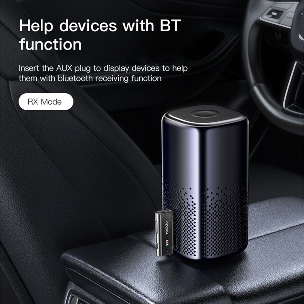 Yesido Bluetooth Audio Adapter YAU41 3.5mm Jack Διπλής Λειτουργίας (TX/RX) Μαύρο
