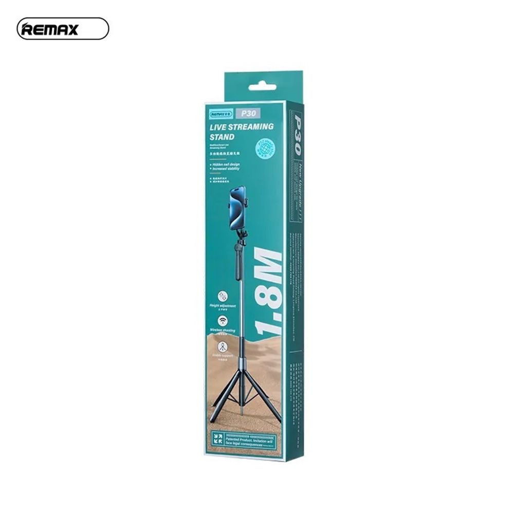 REMAX P30 Selfie Stick &amp; Tripod Combo με Bluetooth Remote Controller Μαύρο